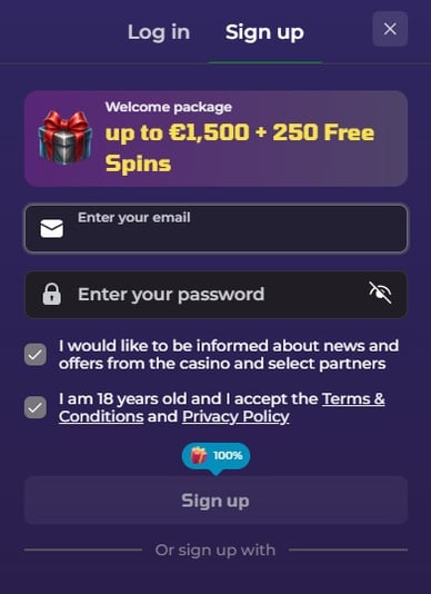 Registrierung im Online-Casino LuckyCapone