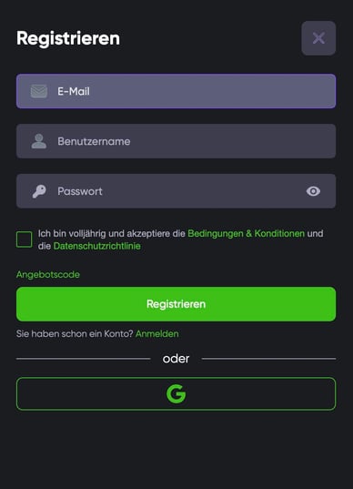 Registrierung in Online Casino Registrierung in Spinline 6