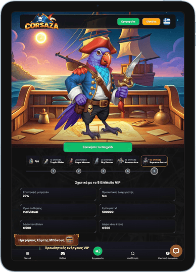 VIP cashback στο online καζίνο Corsaza