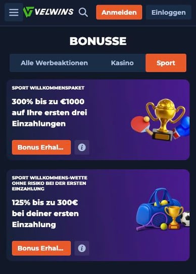 Sport Willkommensbonus Online Casino Sport Willkommenspaket Velwins Casino