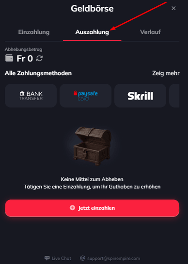 SpinEmpire Auszahlung SpinEmpire Casino Auszahlung