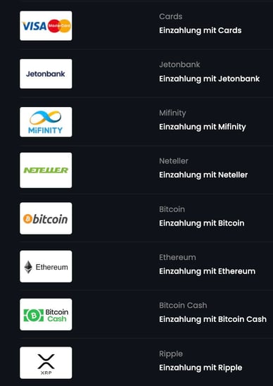 Casino Einzahlungsoptionen Einzahlungsoptionen im Velobetcasino