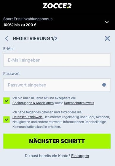 Registrierung Casino Zoccer