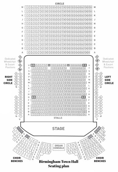 birmingham town hall seating plan