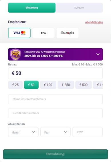 Einzahlungsmethoden Casino Einzahlungs in Safe-Casino