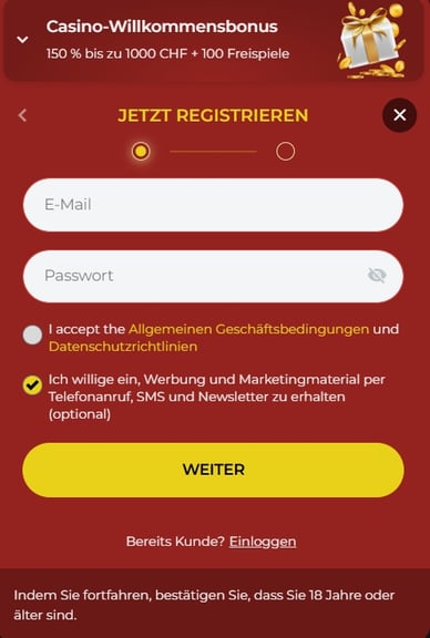 777 VAULT Casino Registrierung