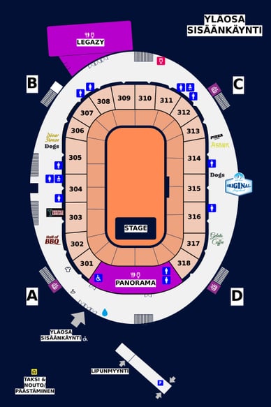 veikkaus arena katsomokartta