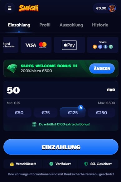 Einzahlung Smash Casino Online 