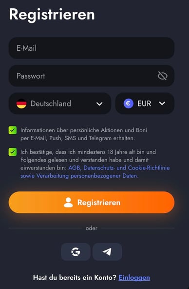 Konto Erstellen in Martin Online Casino