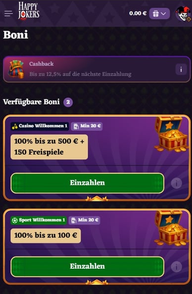 Willkommensbonus Casino Happy Online Casino Willkommensbonus