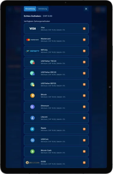 der Schweiz alle führenden Zahlungsgateways Verfügbare Zahlungsmethoden DudeSpin Casino