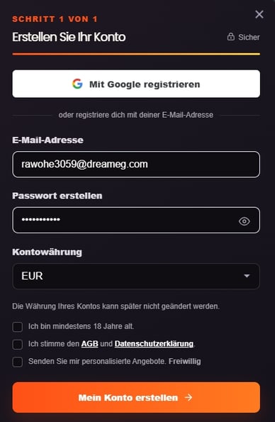 Registrierung bei Freddy Vegas Registrierung bei Freddy Vegas Casino