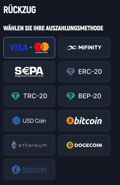 Auszahlung im Aero Bet Casino