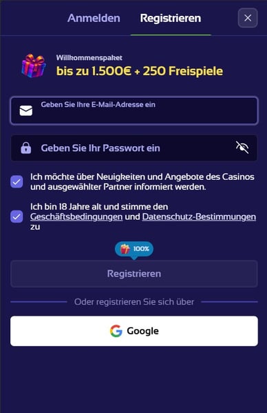 Anmeldung Browinner Online Casino