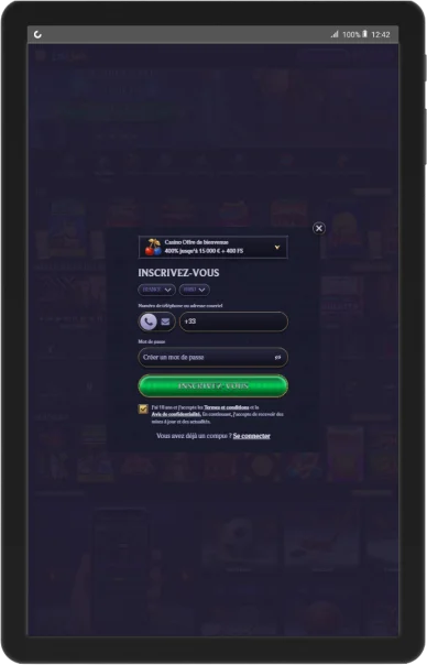 Inscription au casino Lolajack. Formulaire d’inscription Lolajack.