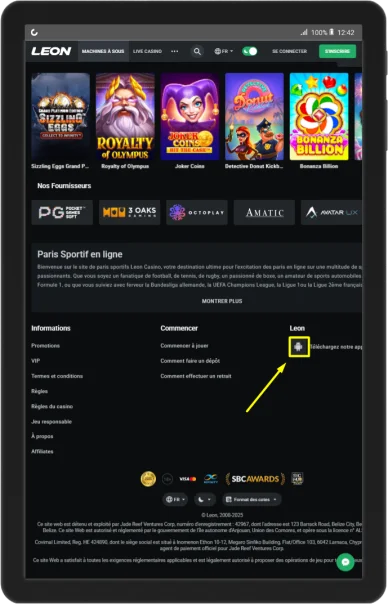 Appli Leon Android. Appli Android Leon.