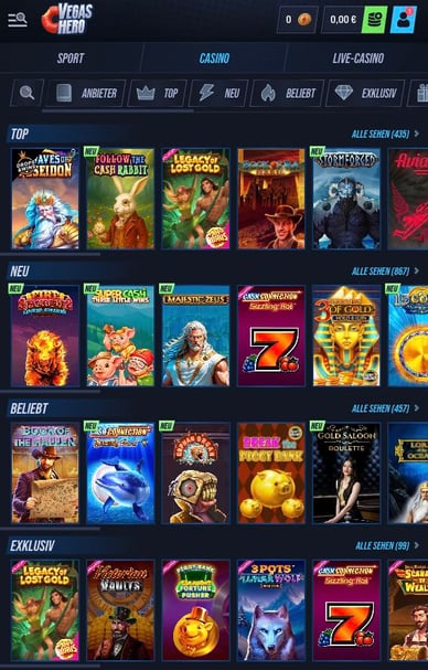 VegasHero Casino DE Slots
