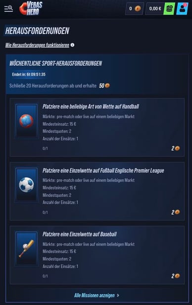 Herausforderungen in Vegasherocasino