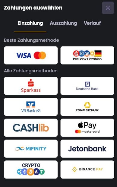 Einzahlung in Casino Einlagenarten Spinlinecasino