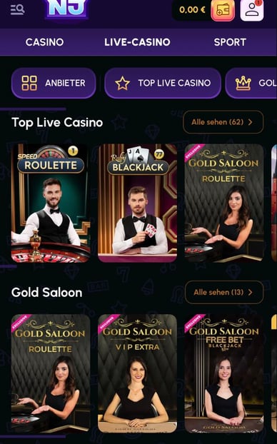 Live Spiele Kasino Live Spiele im Novajackpotcasino