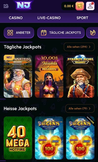 Casino Jackpot-Spiele Jackpot-Spiele in Novajackpot Casino