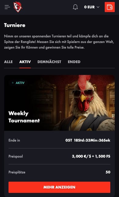 Casino Turniere Online Casino Rooster Bet Turniere