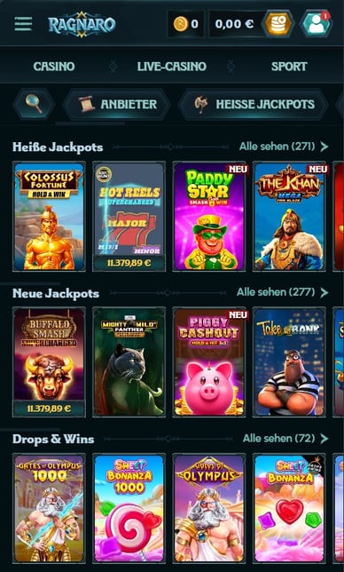 Casinoragnaro Jackpot Spiele