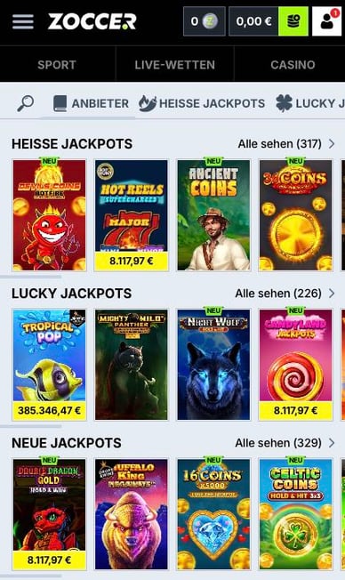 Zoccer Jackpot Casino 