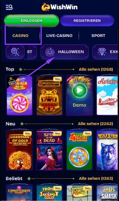 Online-Glücksspiele von Wish-Win-Casino für die Schweiz