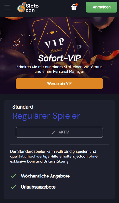 VIP-Club im Casino VIP-Status im Slotozencasino