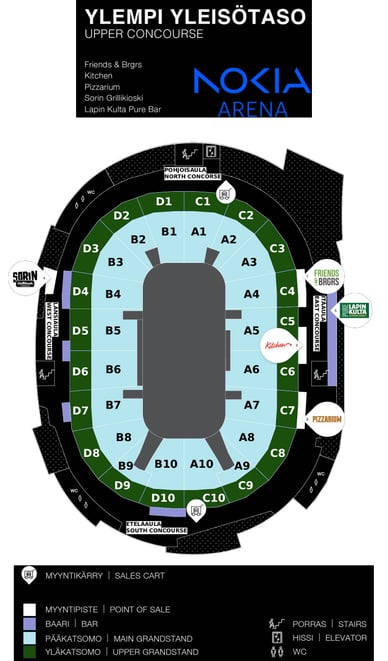 nokia areena katsomokartta