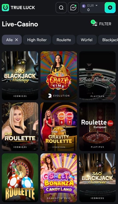 TrueLuck Online Live Casino