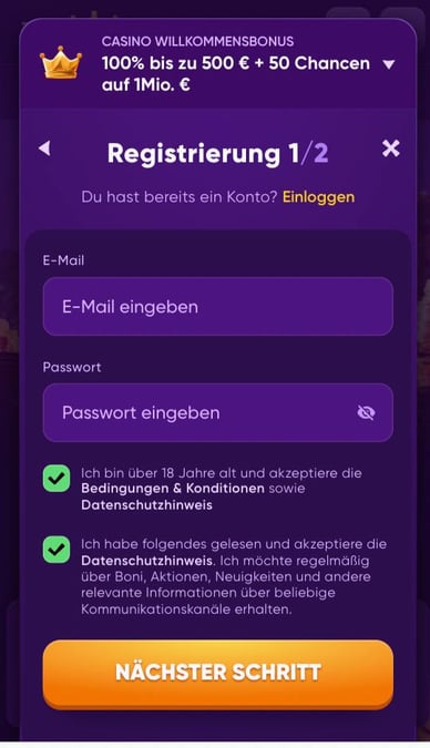 Wie kann man sich registrieren?