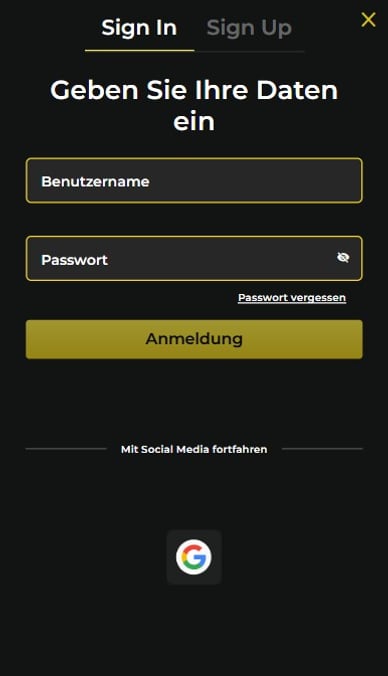 Login im OneClick Casino