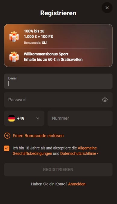 Registrierung im Casino Anmeldung Slot Lair Online Casino