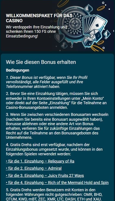 Willkommensbonus Coldbet-Casino