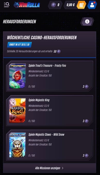 Win Rolla Online Casino Herausforderungen