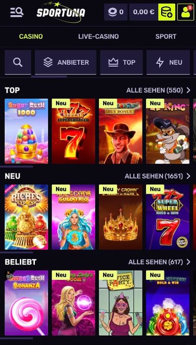 Spielautomaten in Casino Sportuna Casino Online Automaten