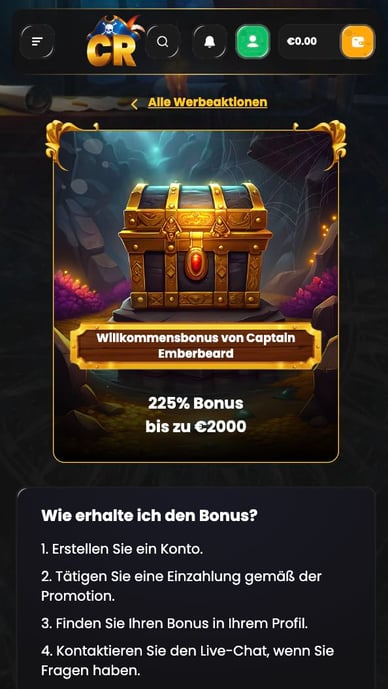 Casino Corsaza Startbonus