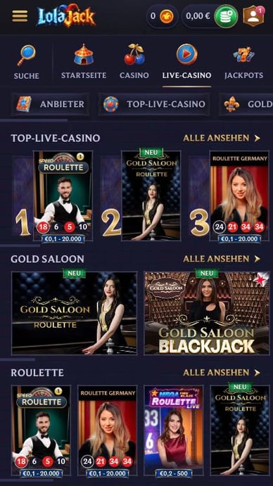 Live-Croupier im Online Casino Lolajack Live-Casino