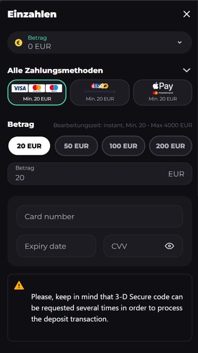 Slotornado Casino Online Einzahlungsmethoden