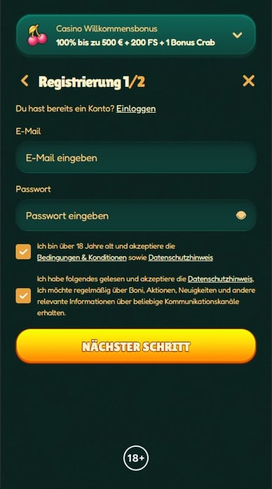 Registrierung im Online Casino VPN