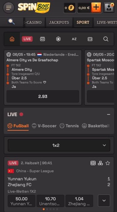 Sportwetten in Casino Online Casino Spin Boss Sportwetten