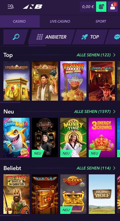 Casino Nao Bet Slot-Auswahl