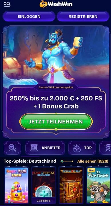 Online Casino Seiten Deutschland WishWin Online Casino DE