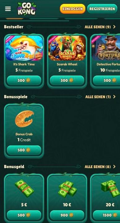 Bonus Shop in Go Kong Casino