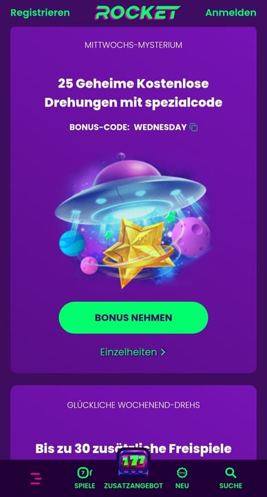 Bonus-Codes im Casino Bonuscodes im Online Casino Rocket