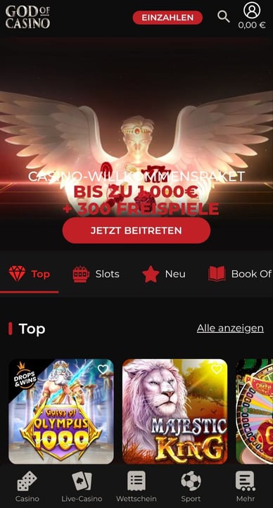 Mobil Casino God of Casino Mobile