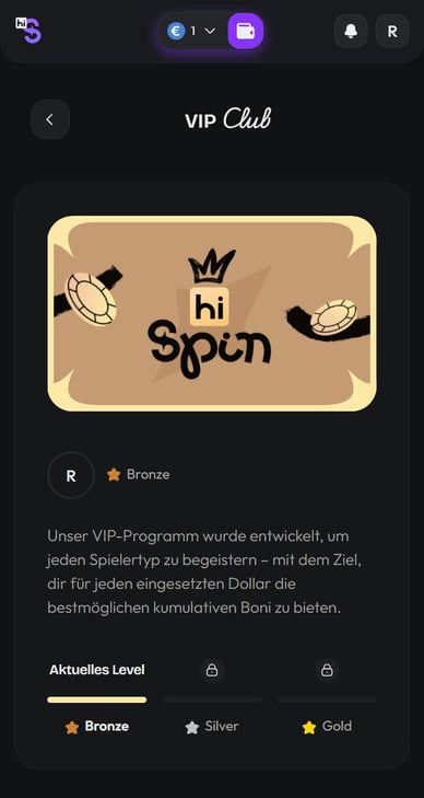 VIP club Casino VIP club im HiSpin Casino Deutschland