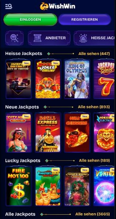 Wish Win CH Jackpot-Spiele